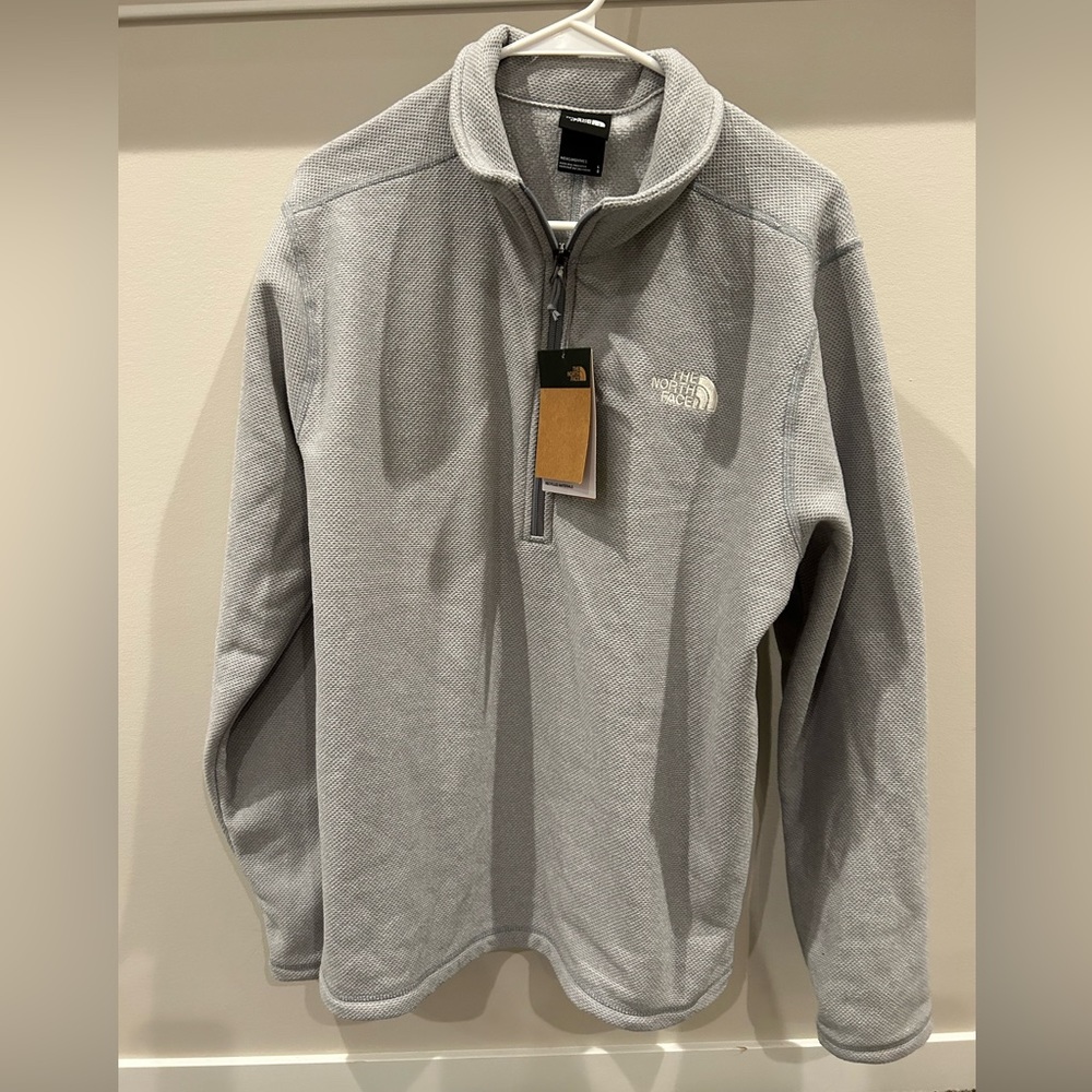 Gray men’s quarter zip North Face